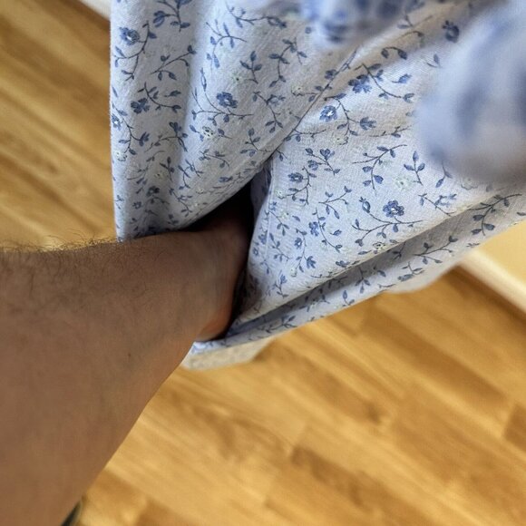 Simply Basic Blue Floral Housedress 2X Vintage Full Button Mumu Knee Length - Picture 4 of 10